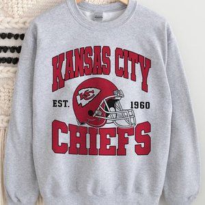 Retro Kansas City Football Sweatshirt, Kansas City Chiefs Crewneck